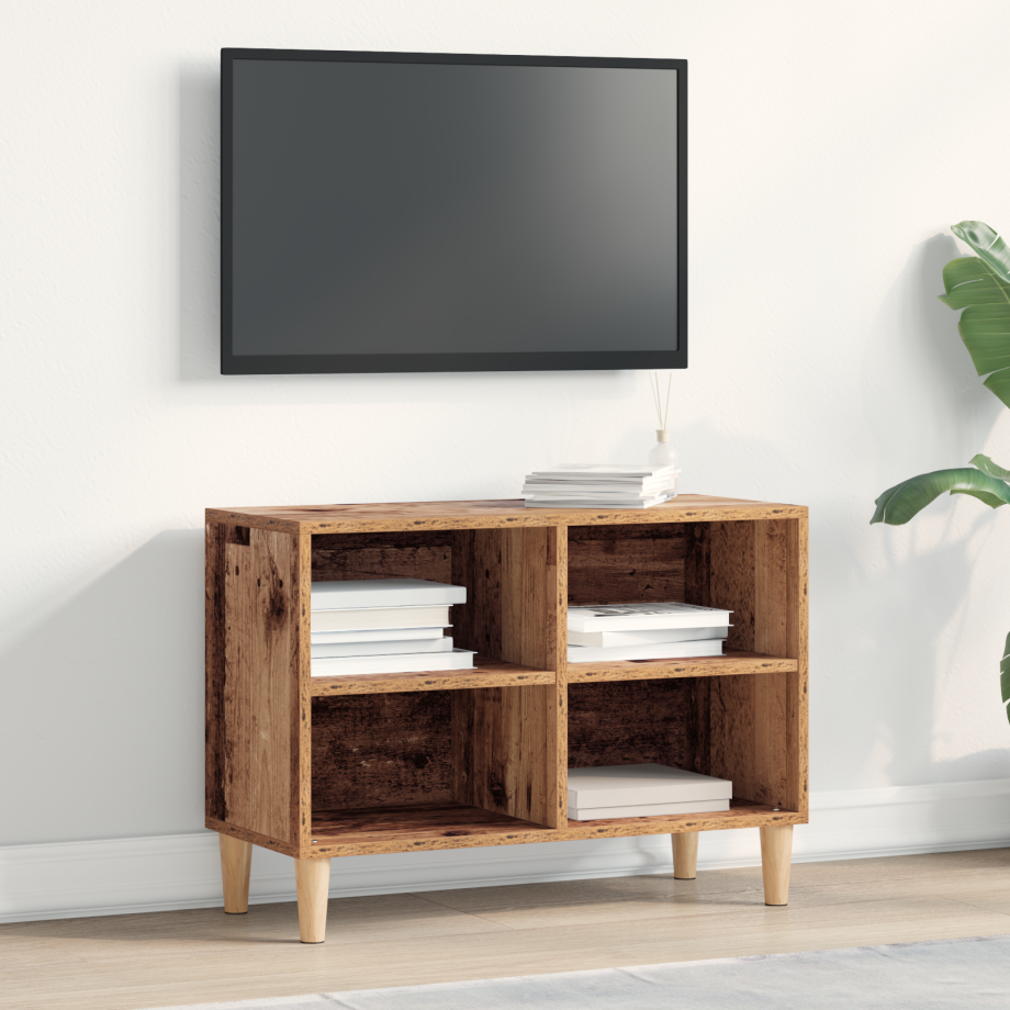 vidaXL TV-kast Oud hout 69,5 x 30 x 50 cm Bewerkt hout afbeelding 1