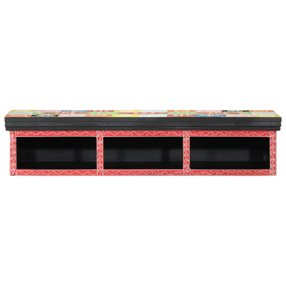 vidaXL Tv-meubel wandgemonteerd 100x30x22cm bewerkt hout meerkleurig afbeelding 1