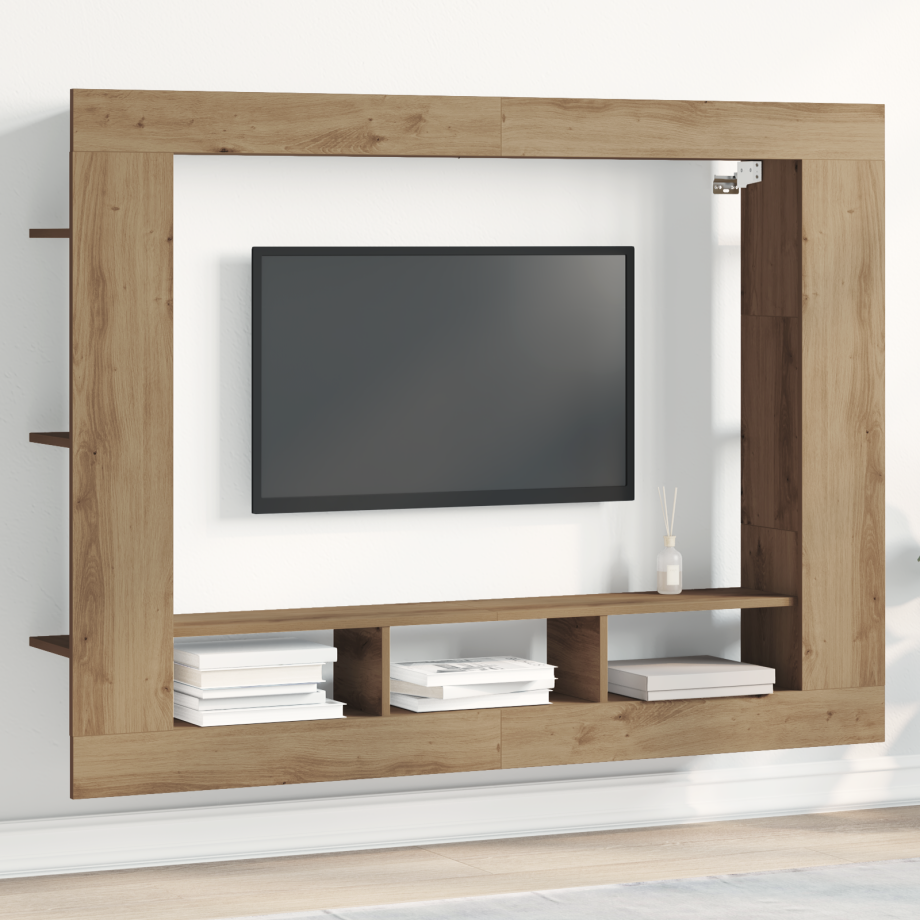 vidaXL TV-kast artisanaal eikenkleurig 152 x 22 x 113 cm Bewerkt hout vidaXL TV-kast artisanaal eikenkleurig 152 x 22 x 113 cm Bewerkt hout afbeelding 1
