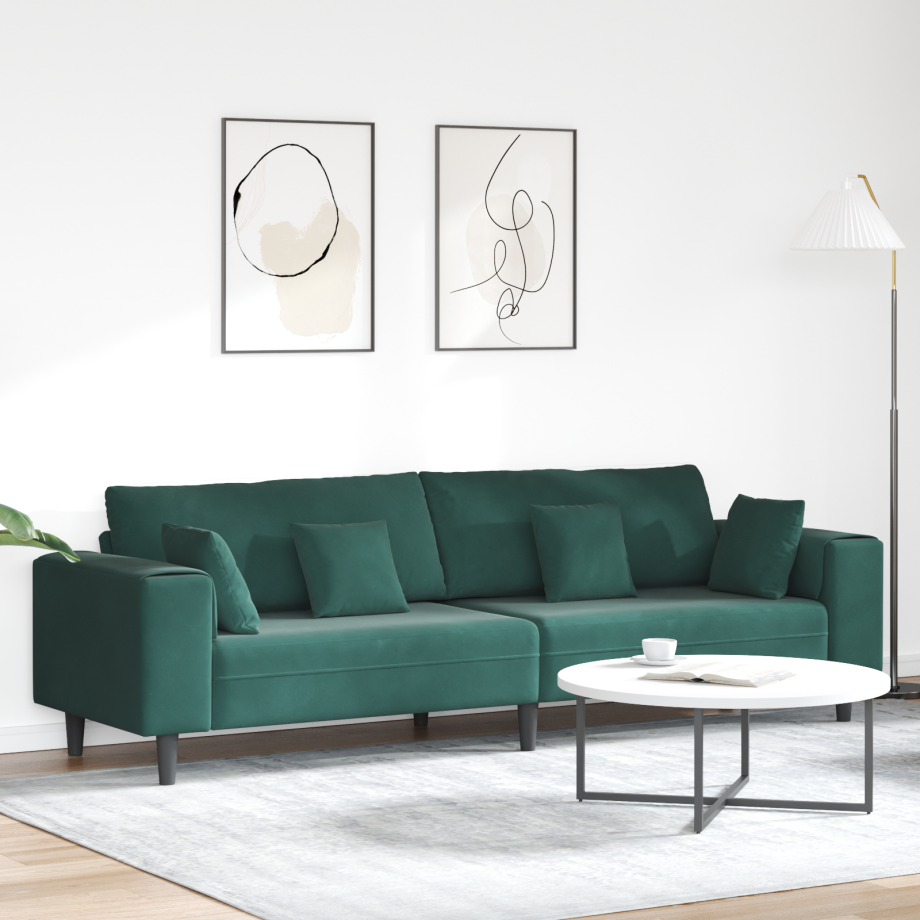 vidaXL Bank Donkergroen 250 x 77 x 76 cm Fluweel vidaXL Bank Donkergroen 250 x 77 x 76 cm Fluweel afbeelding 1