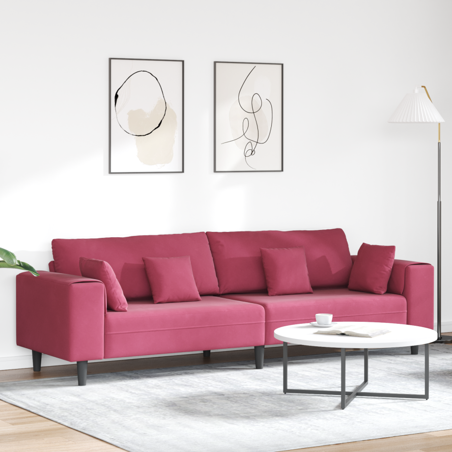 vidaXL Bank Wijnrood 250 x 77 x 76 cm Fluweel vidaXL Bank Wijnrood 250 x 77 x 76 cm Fluweel afbeelding 1