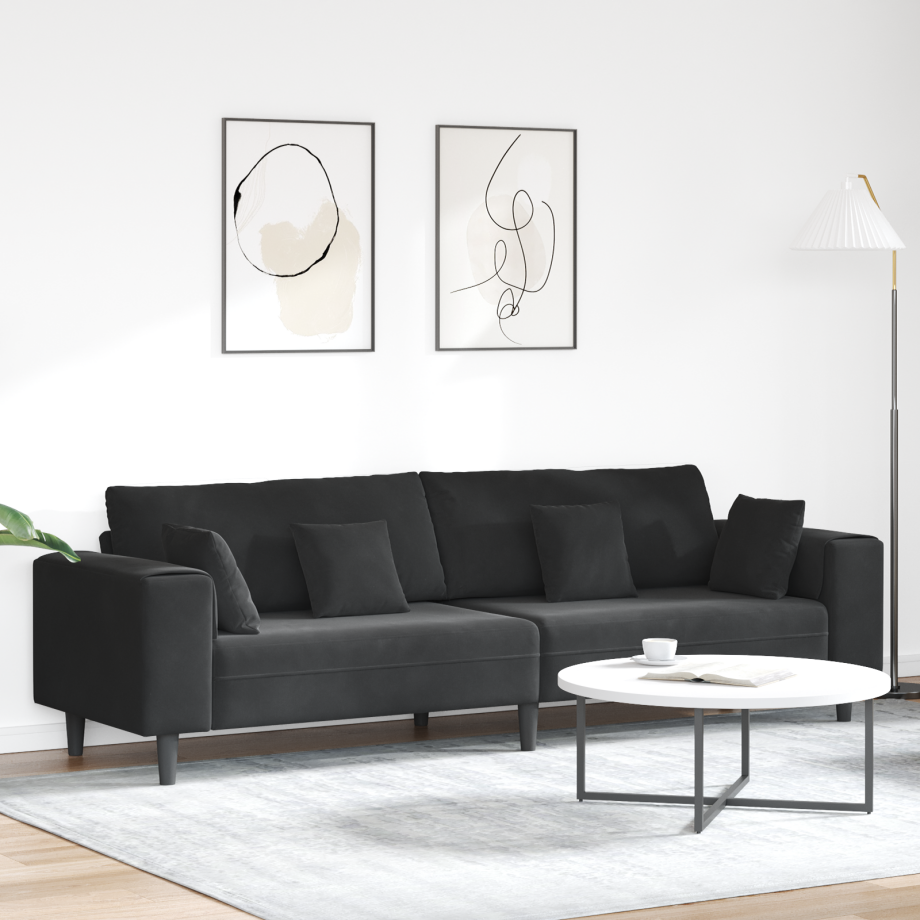 vidaXL Bank Zwart 250 x 77 x 76 cm Fluweel vidaXL Bank Zwart 250 x 77 x 76 cm Fluweel afbeelding 1