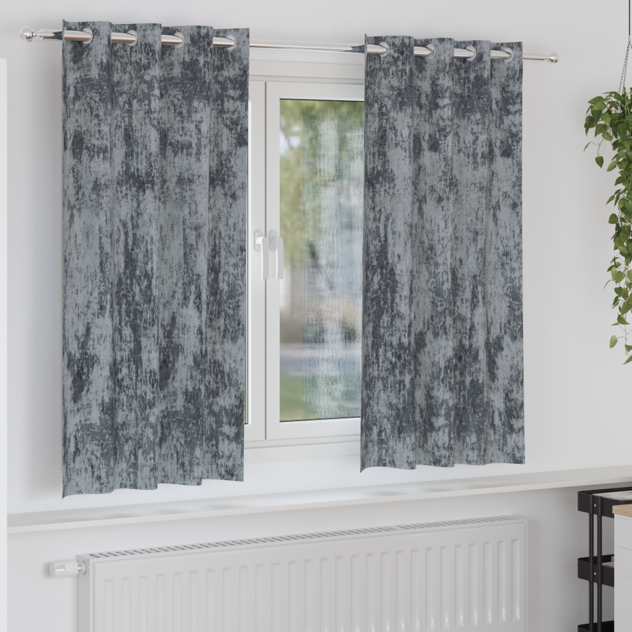 vidaXL Velours Gordijnen 2 stuks met Ringen Zilvergrijs 140x175 cm afbeelding 1