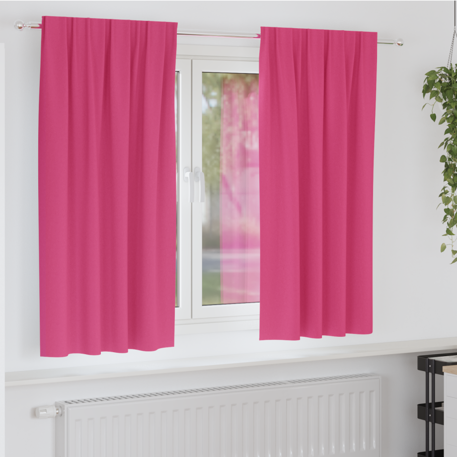 vidaXL Verduisterende gordijnen 2 pcs Felroze 175 x 140 cm Polyester afbeelding 1