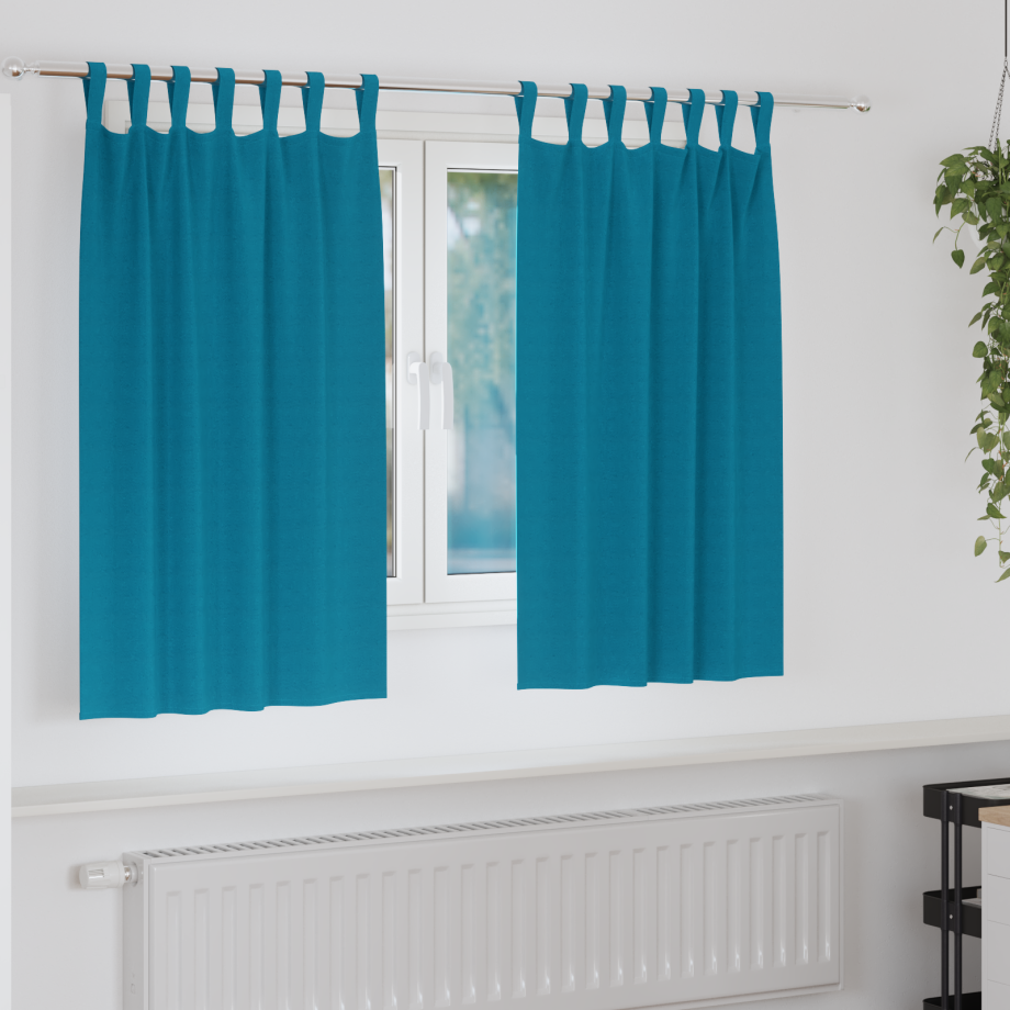 vidaXL Verduisterende gordijnen 2 pcs Turquoise 140 x 140 cm Polyester afbeelding 1