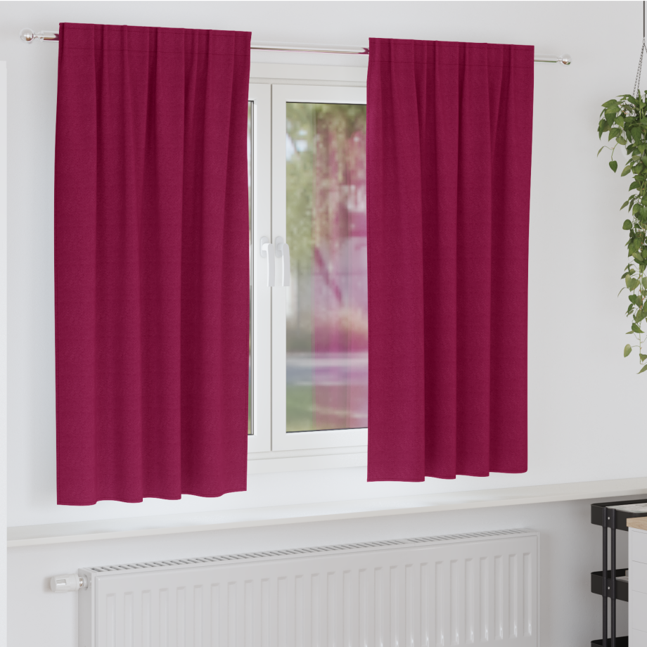 vidaXL Verduisterende gordijnen 2 pcs Wijnrood 175 x 140 cm Polyester afbeelding 1