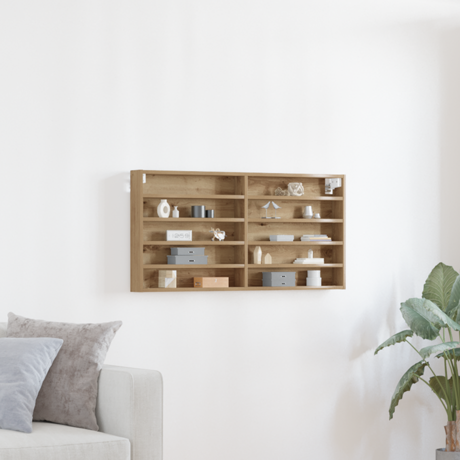 vidaXL Vitrinekast wandgemonteerd bewerkt hout artisanaal eiken vidaXL Vitrinekast wandgemonteerd bewerkt hout artisanaal eiken afbeelding 1