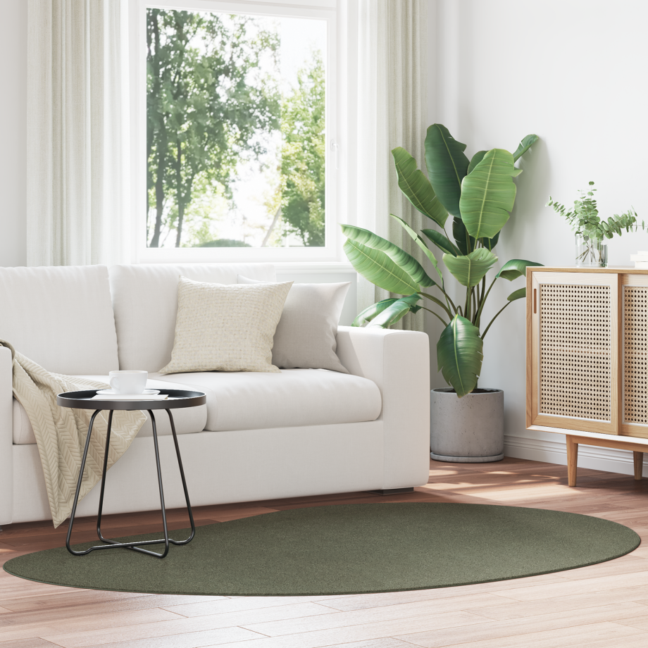 vidaXL Vloerkleed anti-slip 140x200 cm polyester bosgroen afbeelding 1