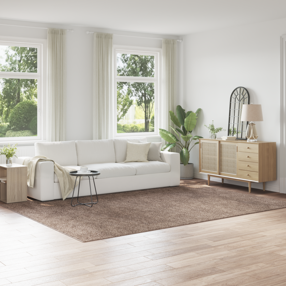 vidaXL Vloerkleed shaggy met latex onderkant 240x340 cm bruin afbeelding 1
