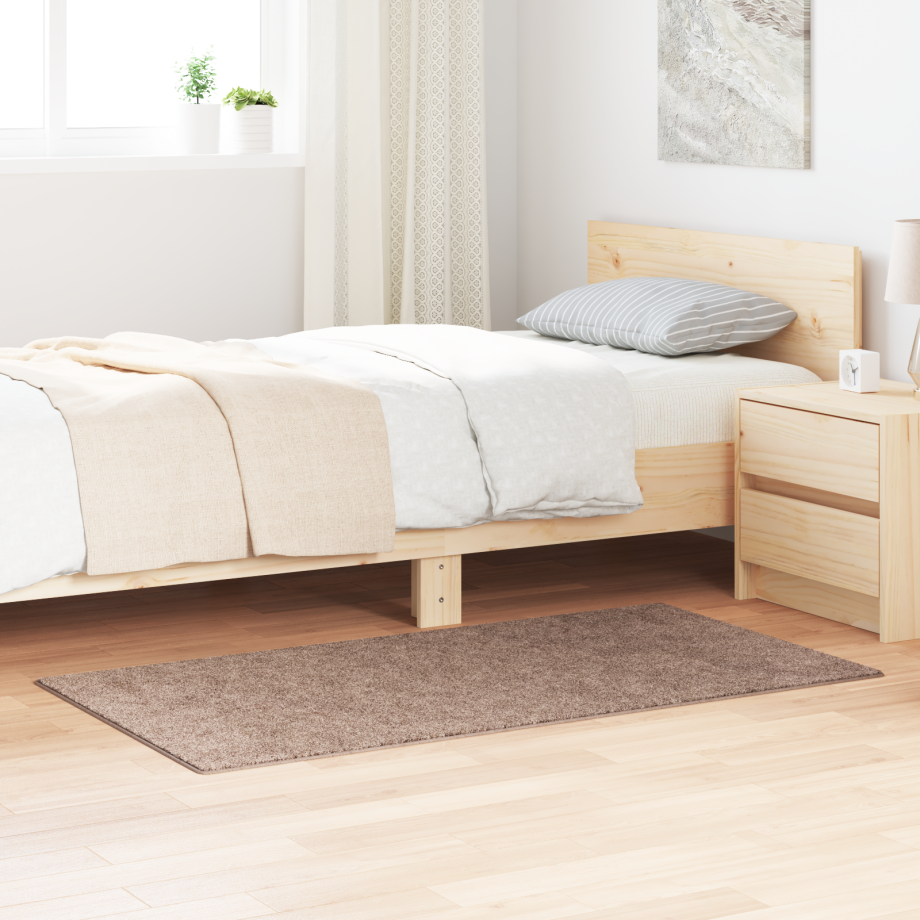 vidaXL Vloerkleed shaggy met latex onderkant 80x150 cm bruin afbeelding 1