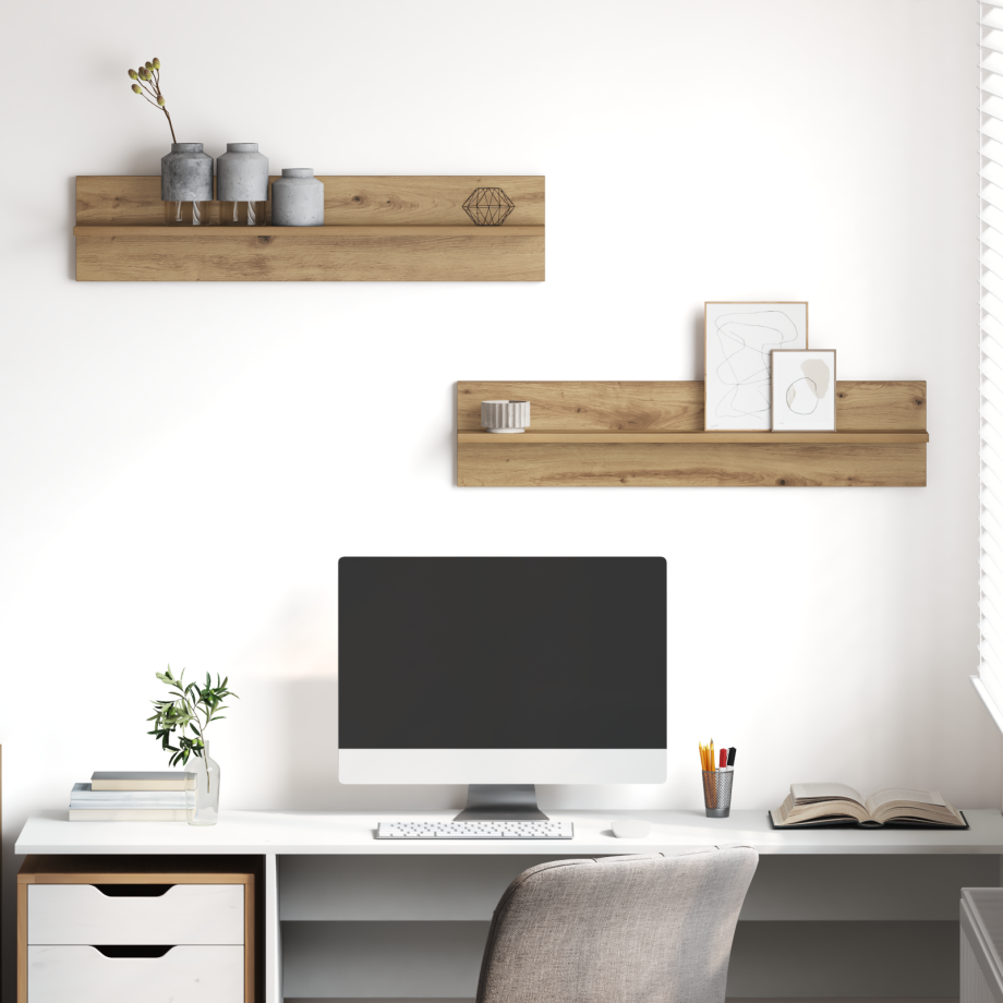 vidaXL Wandplanken 2 pcs Ambachtelijk eiken 80 x 11.5 x 18 cm vidaXL Wandplanken 2 pcs Ambachtelijk eiken 80 x 11.5 x 18 cm afbeelding 1