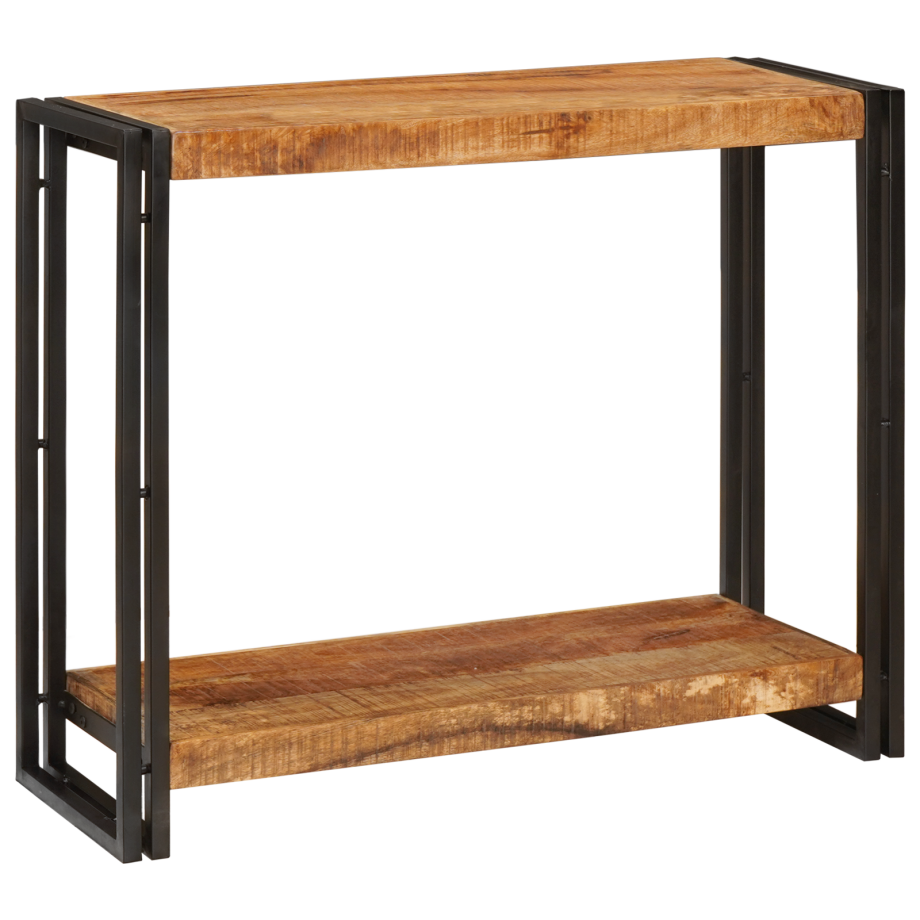 vidaXL Wandtafels Bruin 90 x 33 x 75 cm Massief ruw mangohout afbeelding 1