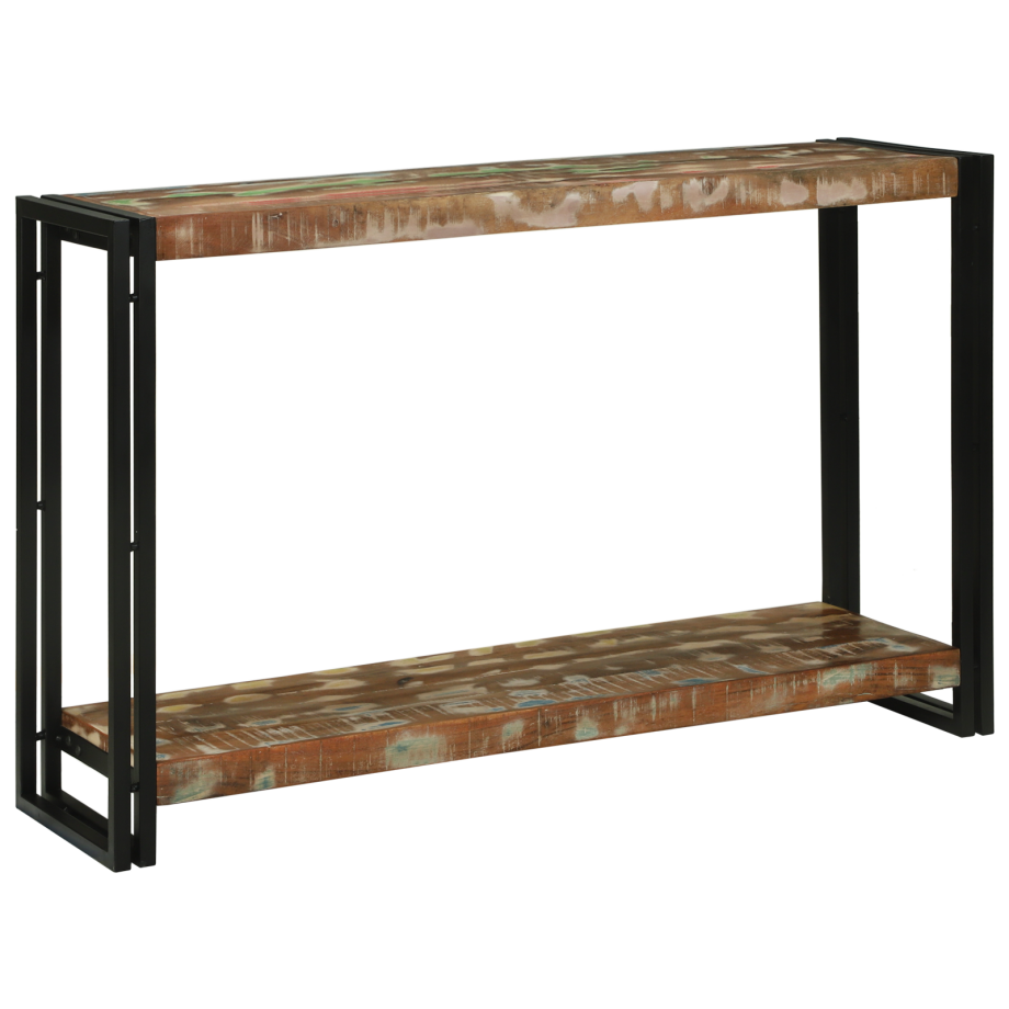 vidaXL Wandtafels Multikleur 120 x 33 x 75 cm massief gerecycled hout afbeelding 1