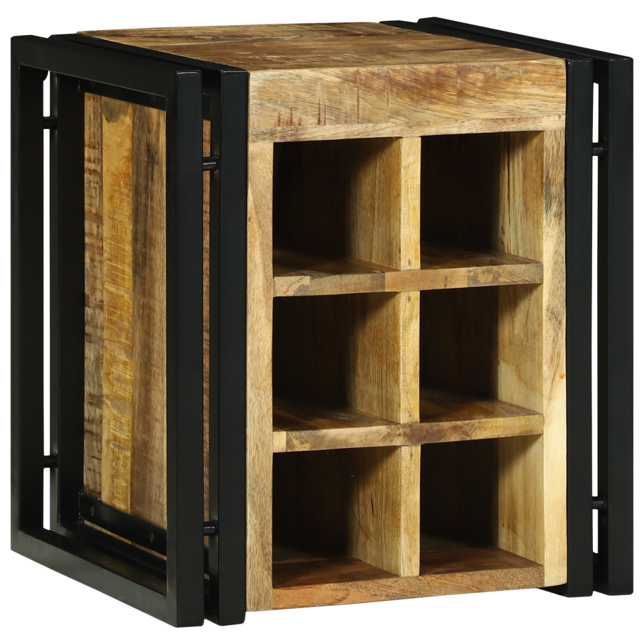 vidaXL Wijnrek 34,5 x 35 x 39 cm Massief Hout Ruw Mango afbeelding 1