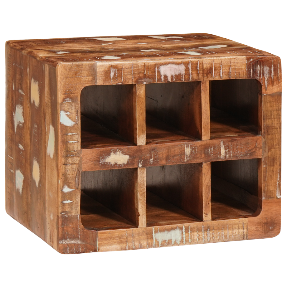 vidaXL Wijnrek Bruin 44 x 30 x 35 cm Massief gerecycled hout afbeelding 1