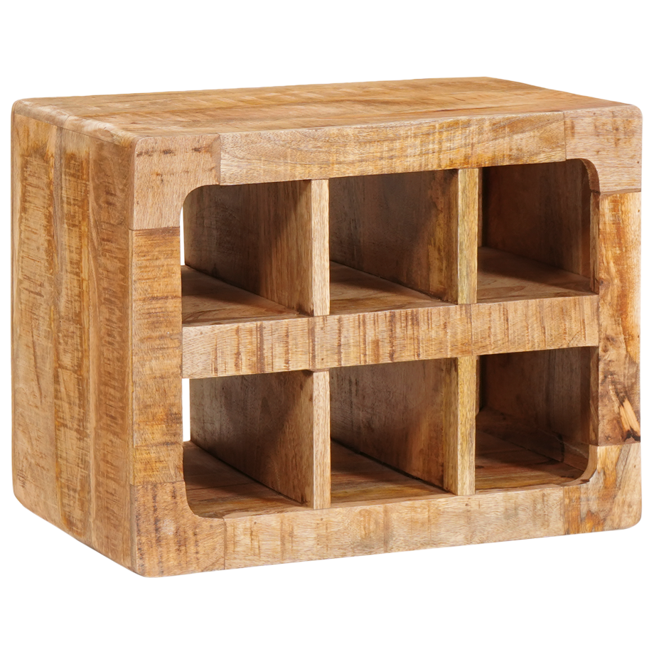 vidaXL Wijnrek met opslag Bruin 44 x 30 x 35 cm Massief mango hout afbeelding 1