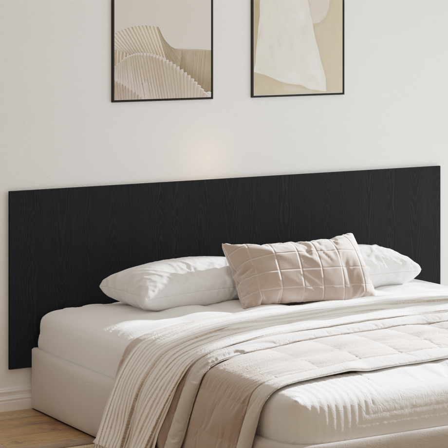 vidaXL Bed Hoofdbord Zwart Eiken 160 x 1.5 x 80.5 cm Bewerkt hout afbeelding 1