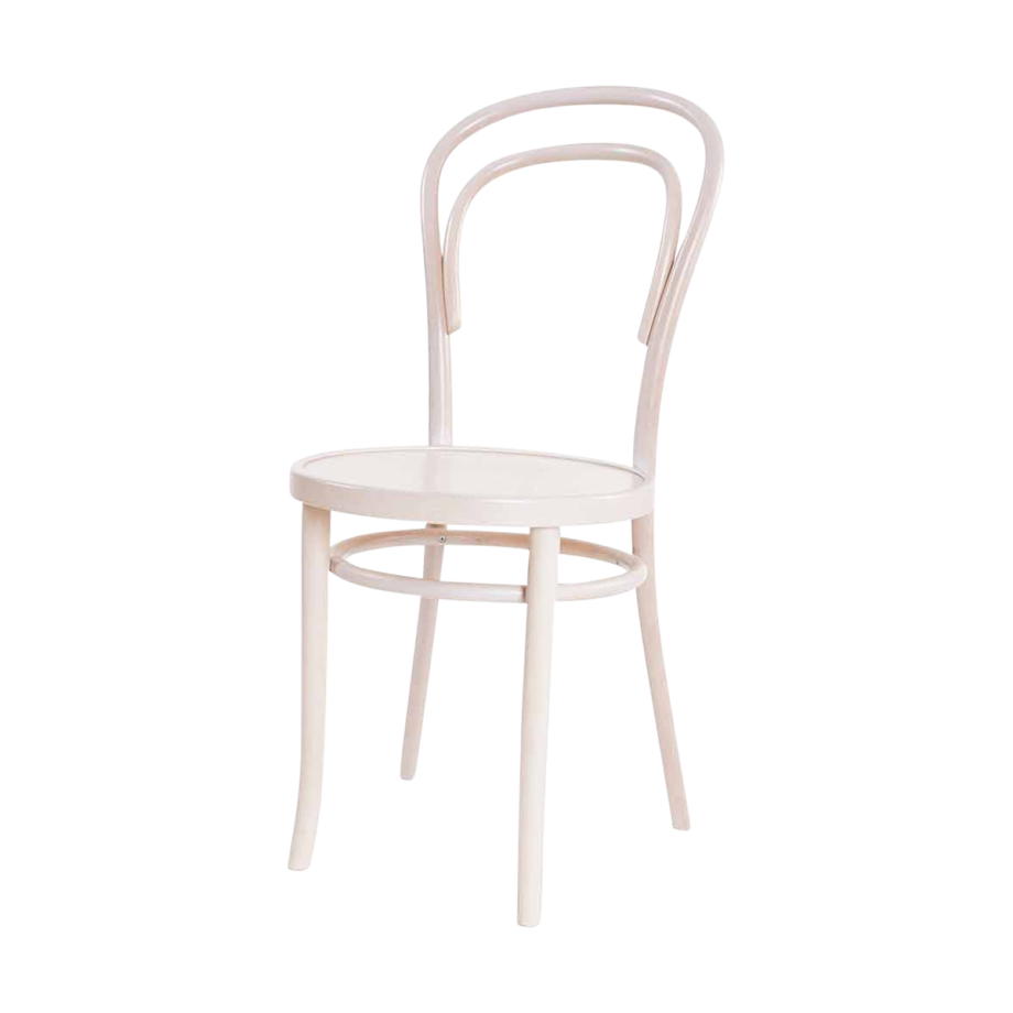 Vienna Thonet No. 14 houten bistrostoel whitewash afbeelding 1