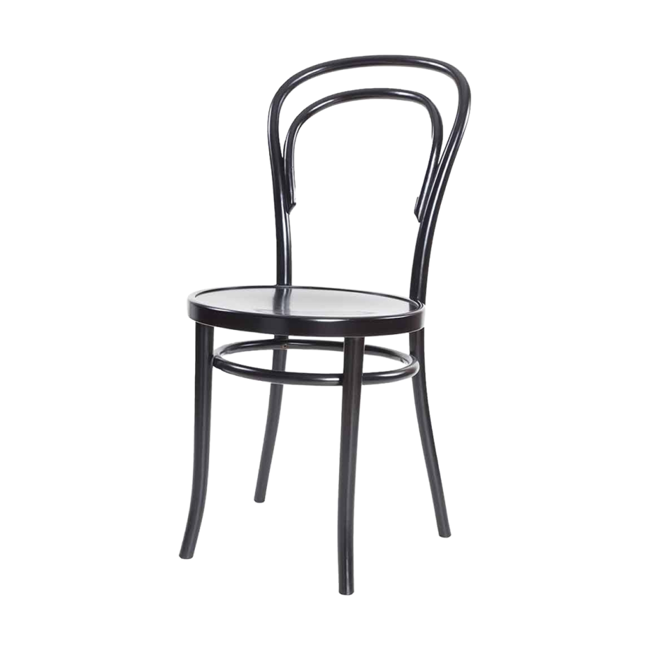 Vienna Thonet No. 14 houten bistrostoel zwart afbeelding 1