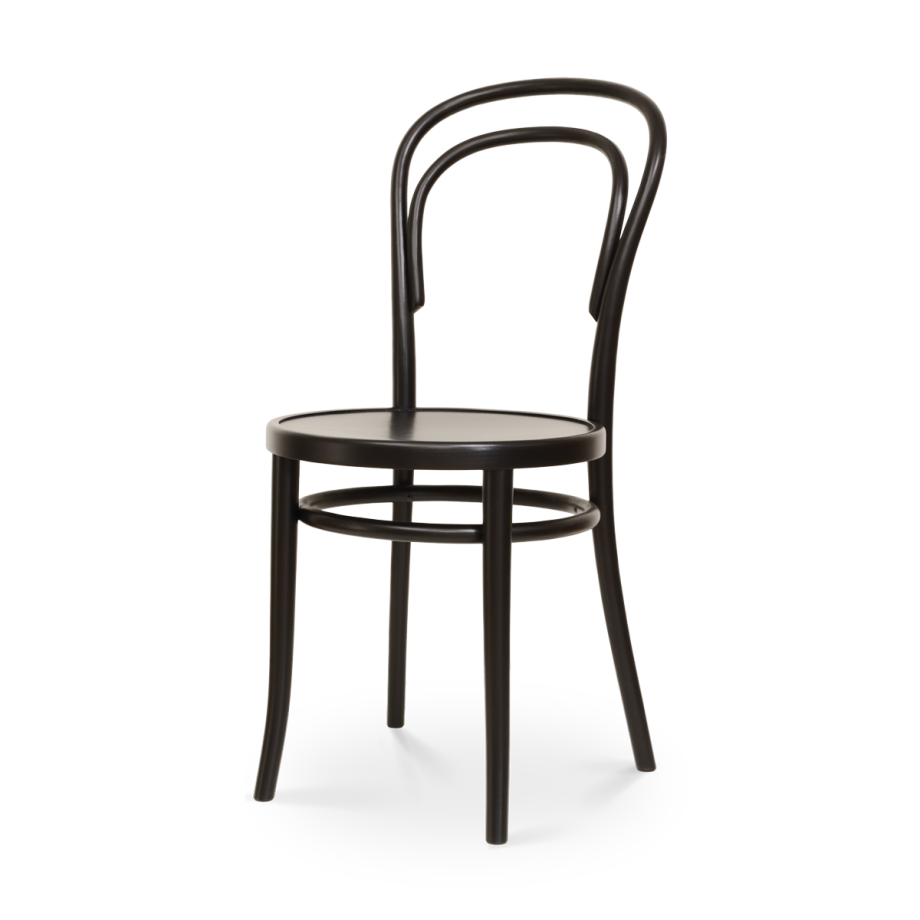 Vienna Thonet No. 14 houten bistrostoel zwart afbeelding 1