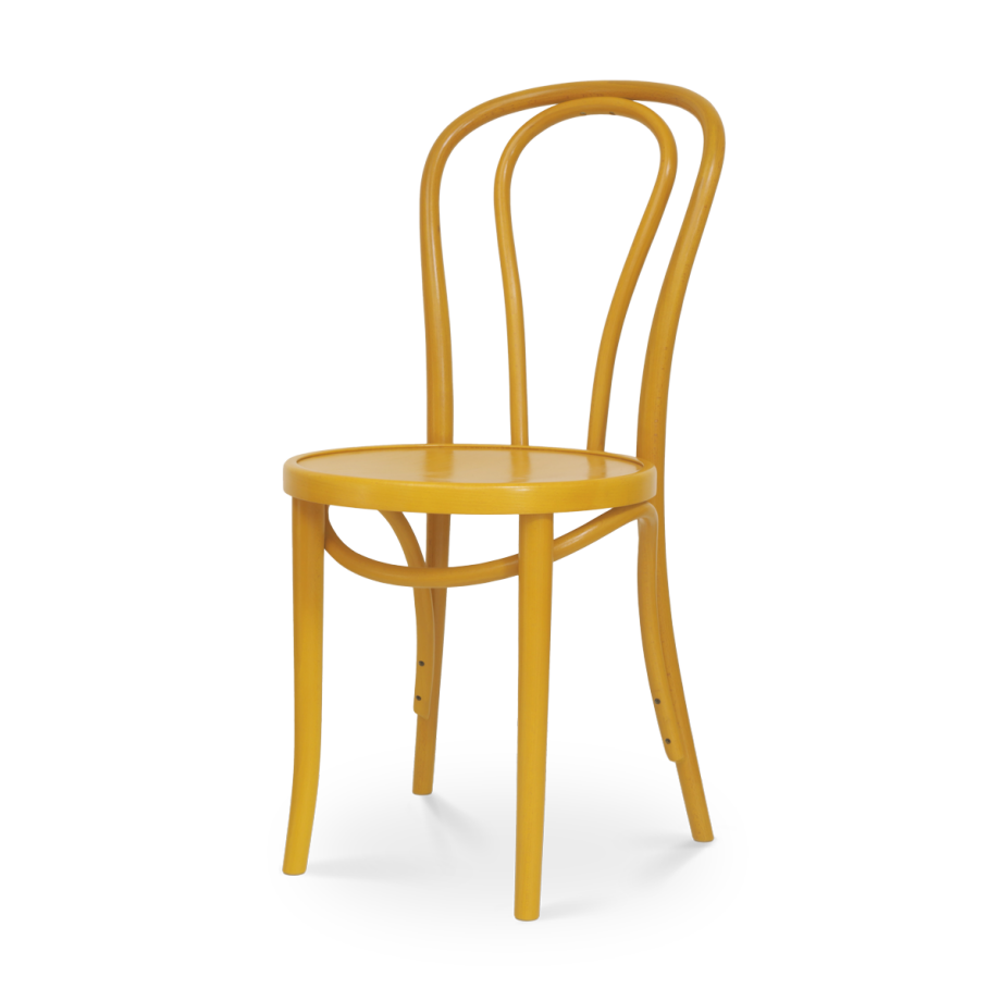 Vienna Thonet No. 18 houten bistrostoel geel afbeelding 1