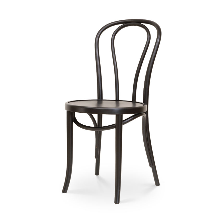Vienna Thonet No. 18 houten bistrostoel zwart gebeitst afbeelding 1