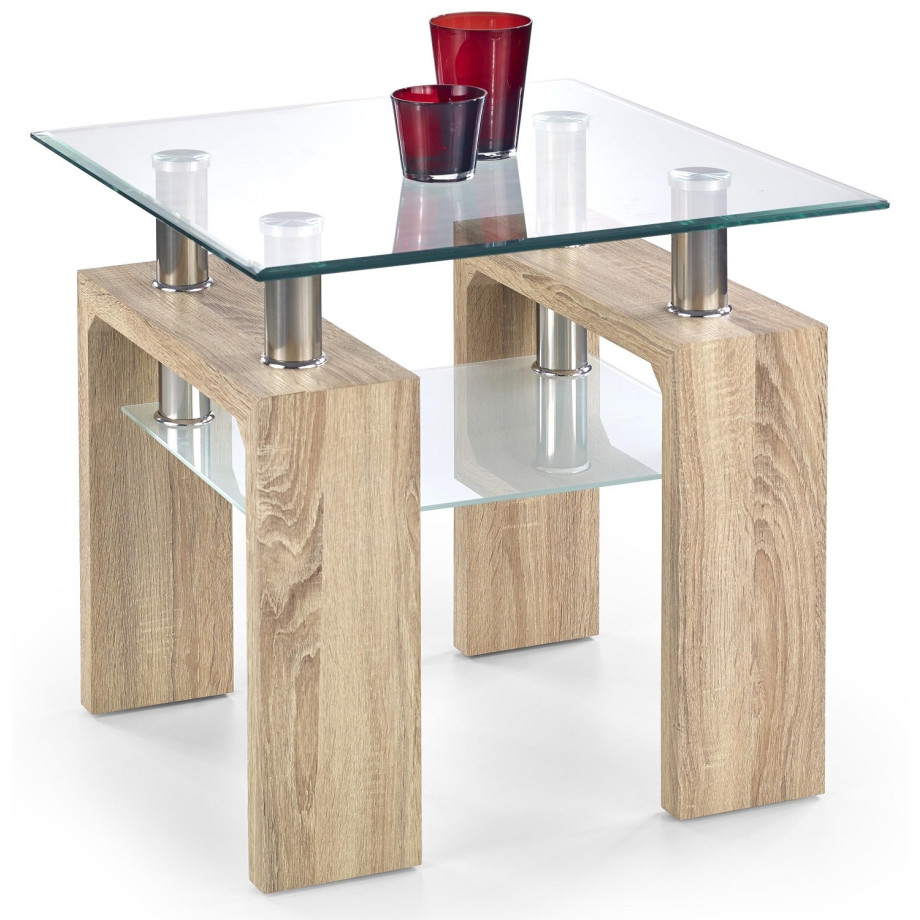 Vierkante salontafel Diana 60x55x60 cm breed in sonoma eiken afbeelding 1