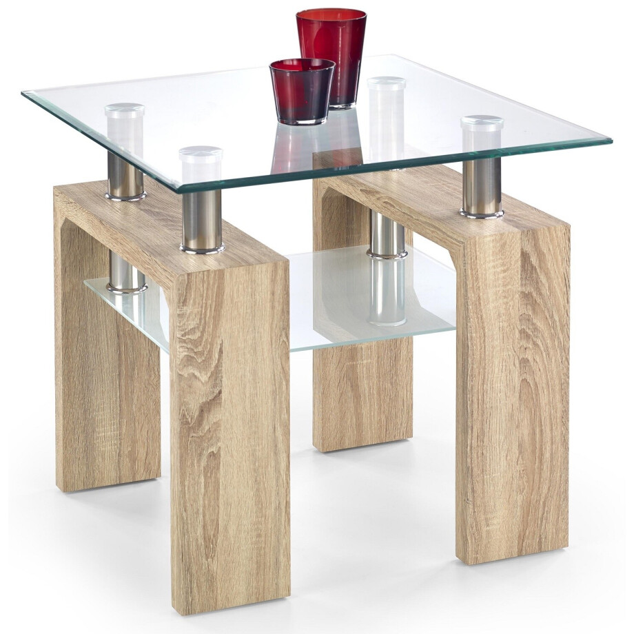 Vierkante salontafel Diana 60x55x60 cm breed in sonoma eiken Vierkante salontafel Diana 60x55x60 cm breed in sonoma eiken afbeelding 1