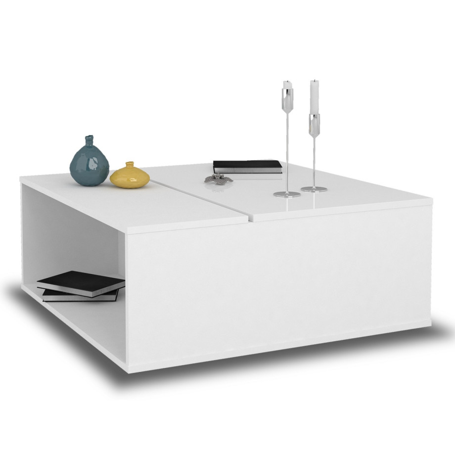 Vierkante salontafel Spirit 90x90 cm in hoogglans wit afbeelding 1
