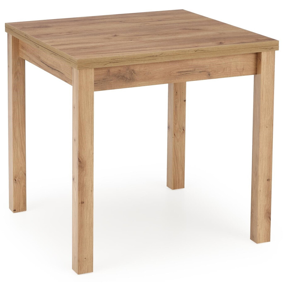 Vierkante eettafel Gracjan uitschuifbaar 80x80 cm ambachtelijk eiken Vierkante eettafel Gracjan uitschuifbaar 80x80 cm ambachtelijk eiken afbeelding 1