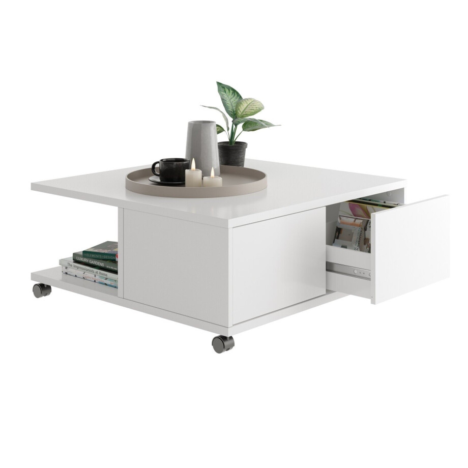 Vierkante salontafel Twin wit Vierkante salontafel Twin wit afbeelding 1