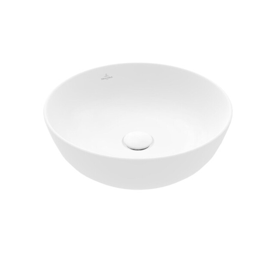 Villeroy & Boch Artis opzetwastafel - rond Ø43x12.5cm - Ceramic+ zonder kraangat zonder overloop stone white 417943rw afbeelding 1
