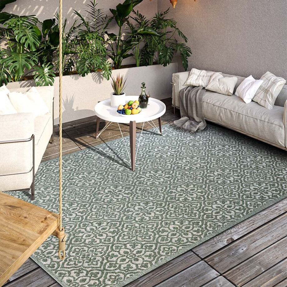 Buitenkleed Julie - Groen 230x160cm - - Dekbed-Discounter.nl afbeelding 