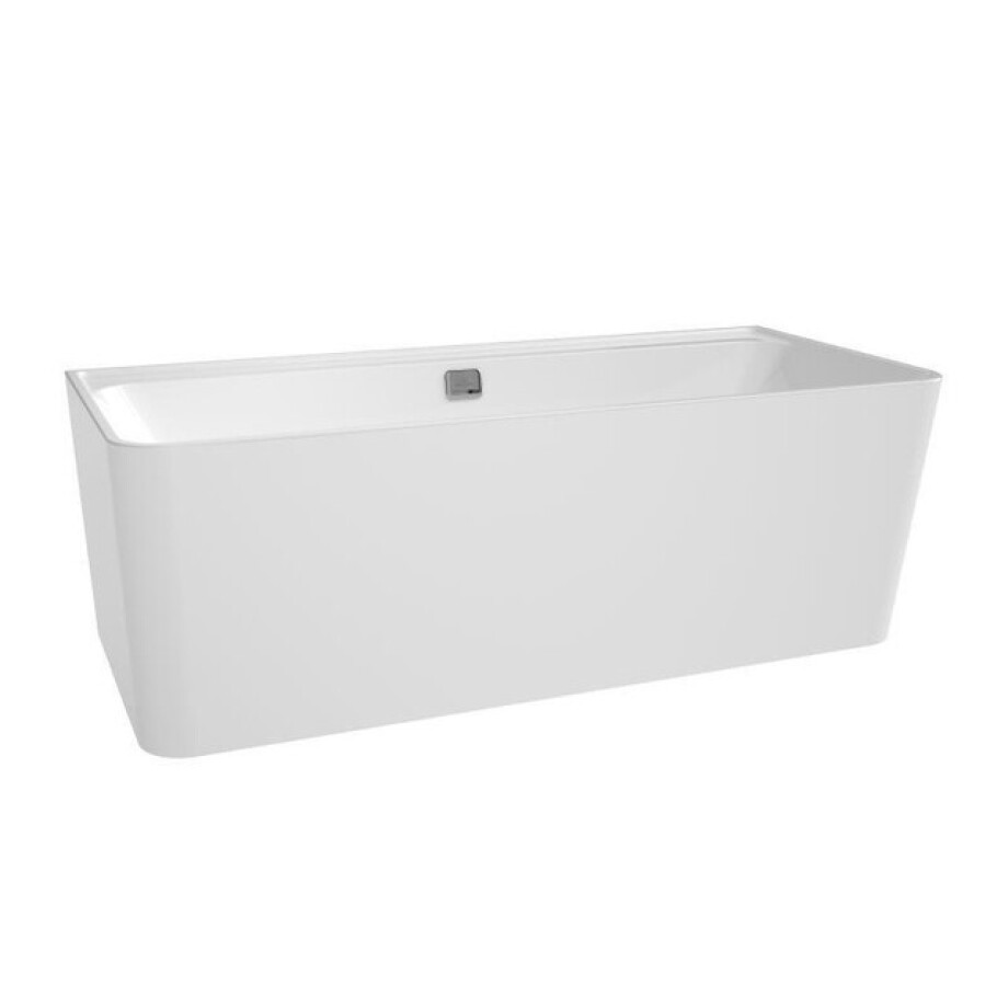 Villeroy & Boch Collaro half vrijstaand half vrijstaand bad - 180x80cm - rechthoek overloop goud Acryl Glans Wit uba180cor9cs00vj01 afbeelding 1