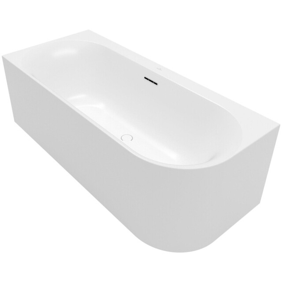 Villeroy & Boch Loop & friends half vrijstaand bad - 180x80cm - hoek links - Acryl Stone White mat uba180lof9cl00v-rw afbeelding 1