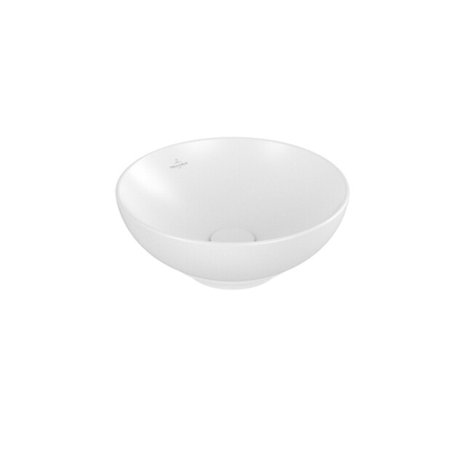 Villeroy & Boch Loop & friends opzetwastafel - 38cm - rond met overloop CeramicPlus stone white 4a4500rw afbeelding 1