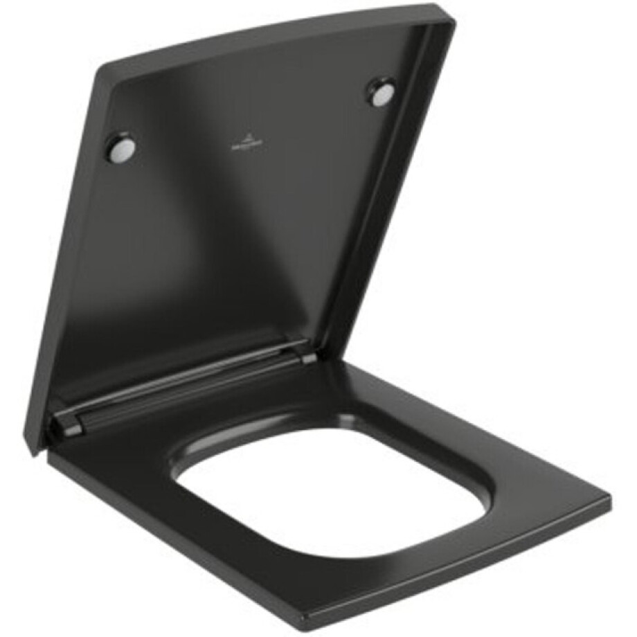 Villeroy & Boch Memento 2.0 closetzitting - qr + sc rvs scharnieren p.black C+ 8m24s1r7 afbeelding 1