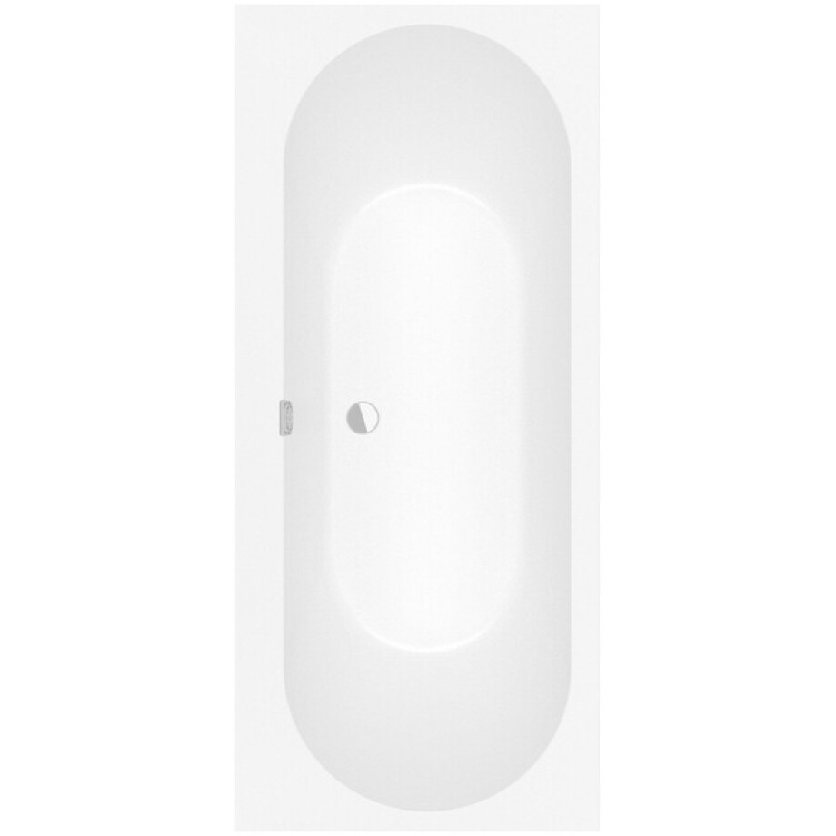 Villeroy & Boch Oberon 2.0 kunststof duobad quaryl rechthoekig 170x75x47cm - incl. poten en afvoer-/overloopcombinatie mat wit ubq170obr2dv-rw afbeelding 1