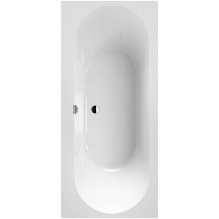 Villeroy & Boch Oberon 2.0 kunststof duobad quaryl rechthoekig 180x80x47cm - incl. poten en afvoer-/overloopcombinatie mat wit ubq180obr2dv-rw afbeelding 1