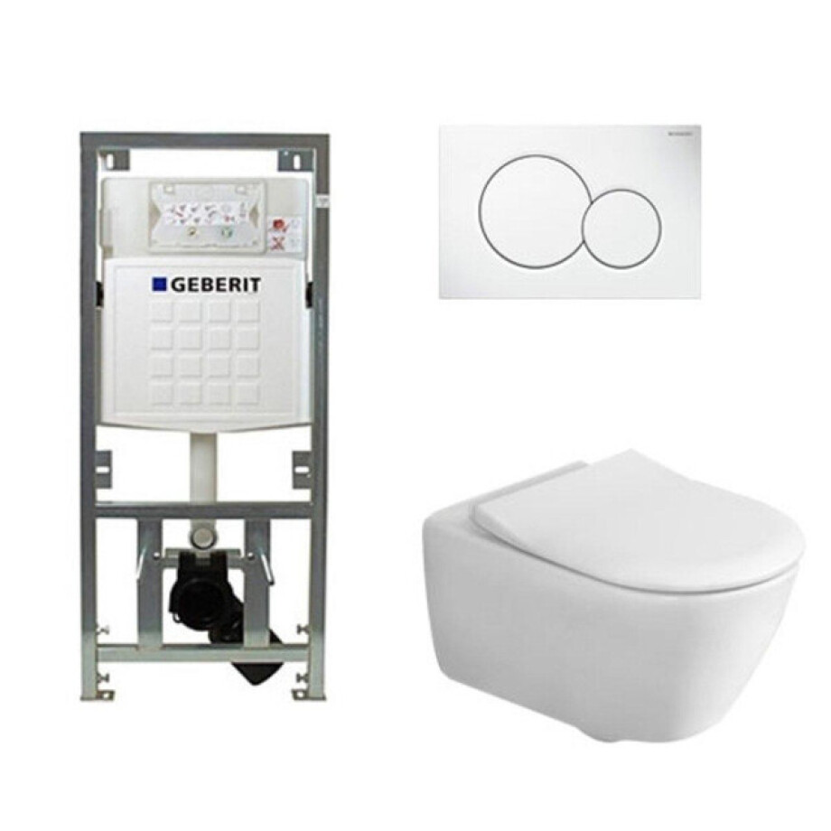 Villeroy & Boch Subway 2.0 inbouwset met diepspoel wandcloset directflush slimseat zitting afdekplaat wit 0701131/0700518/ga26028/ga91964/ afbeelding 1