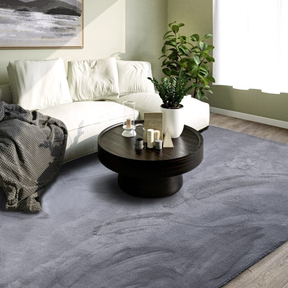 Vloerkleed Leon - Antraciet 290x200cm - Polypropyleen - Dekbed-Discounter.nl afbeelding 1