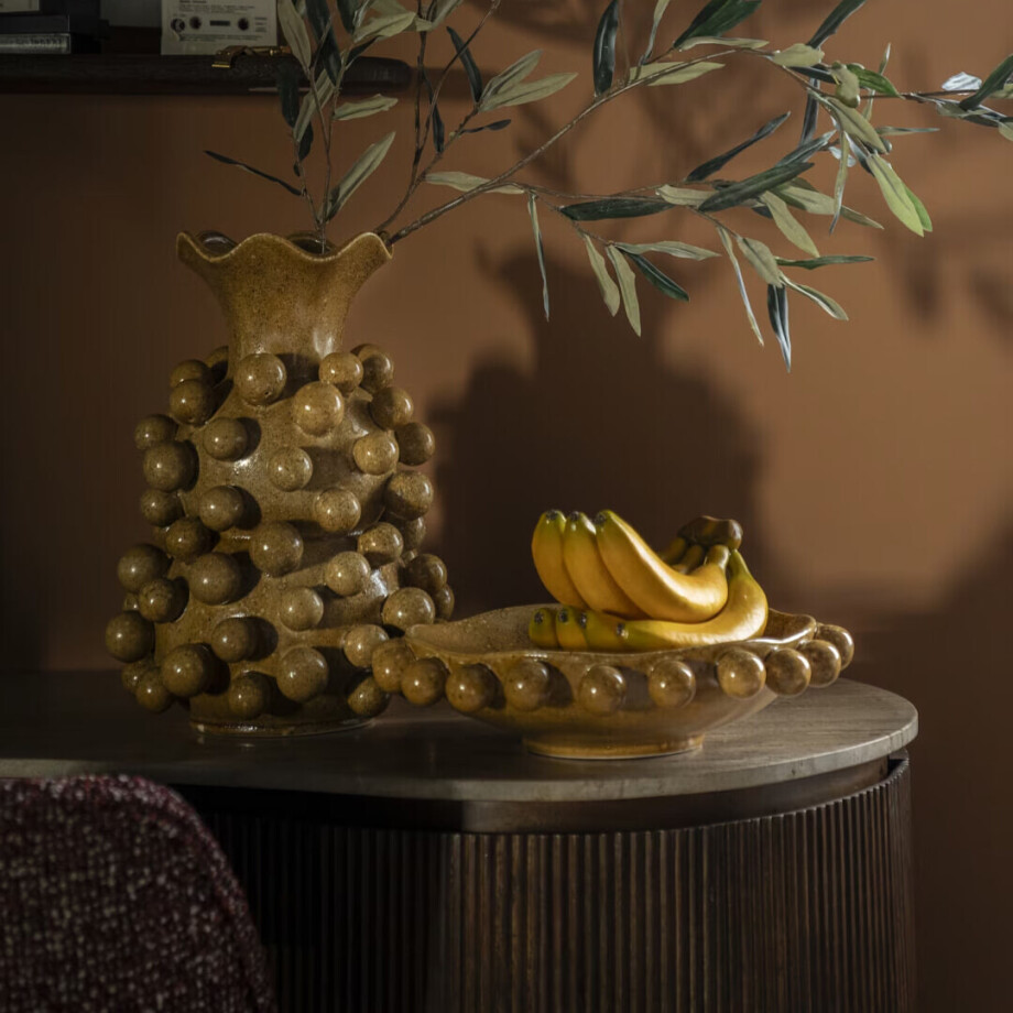 By-Boo Schaal 'Viro' 35cm, kleur Mosterdgeel afbeelding 1