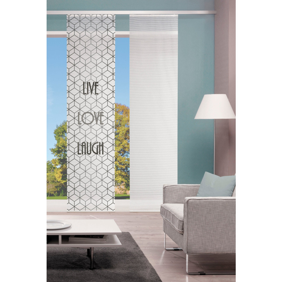 Vision S Paneelgordijn LIVE LOVE LAUGH HxB: 260x60, BAMBOE LOOK (1 stuk) afbeelding 1