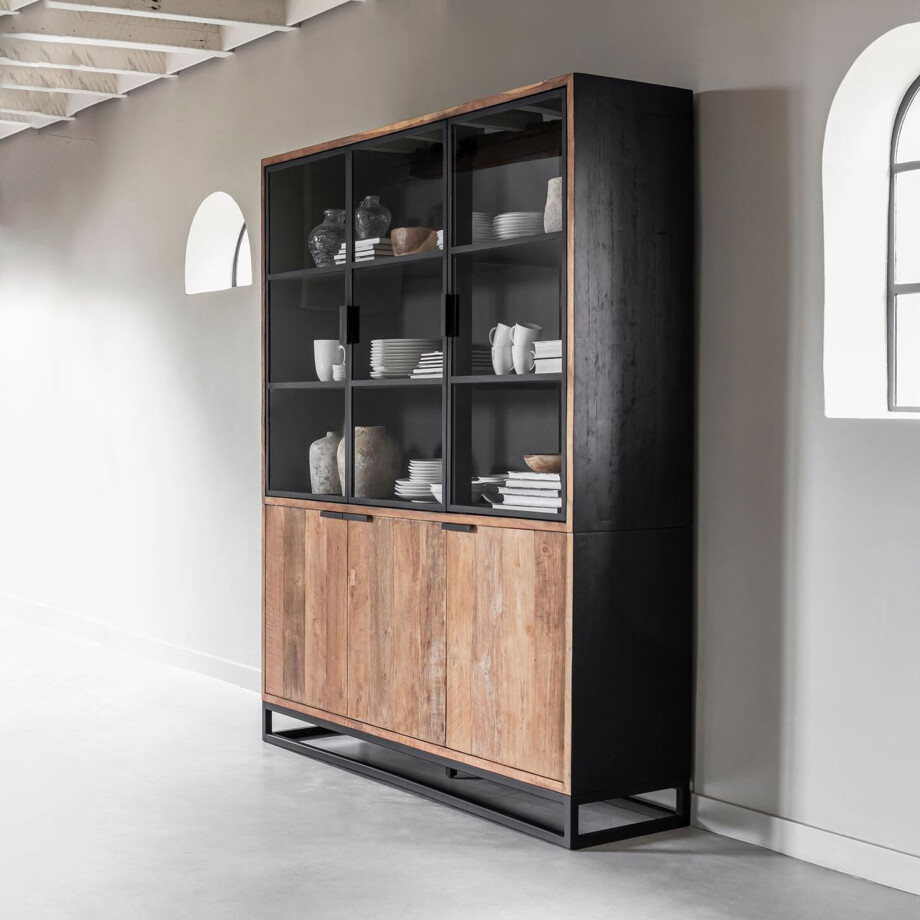DTP Home Vitrinekast 'Cosmo' Teakhout, 215 x 180cm afbeelding 1