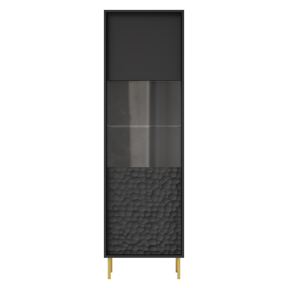 Vitrinekast Bullet mat zwart 185 cm hoog 1 deur Vitrinekast Bullet mat zwart 185 cm hoog 1 deur afbeelding 1