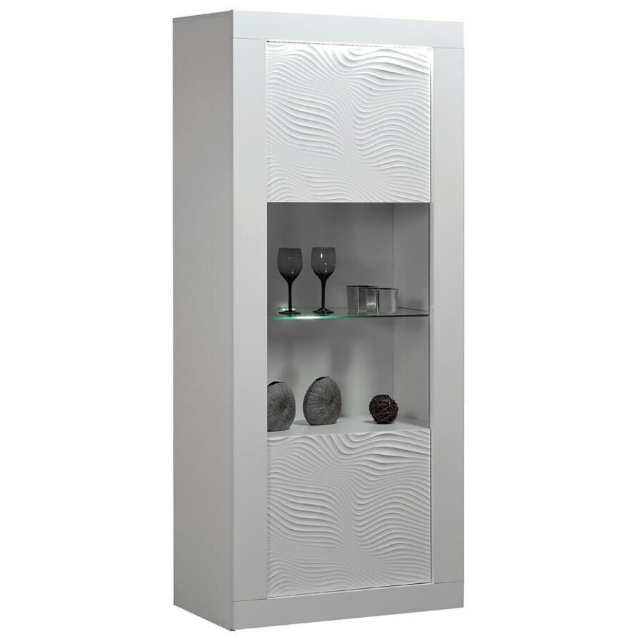 Vitrinekast Karma 190 cm hoog - Hoogglans wit Vitrinekast Karma 190 cm hoog - Hoogglans wit afbeelding 1