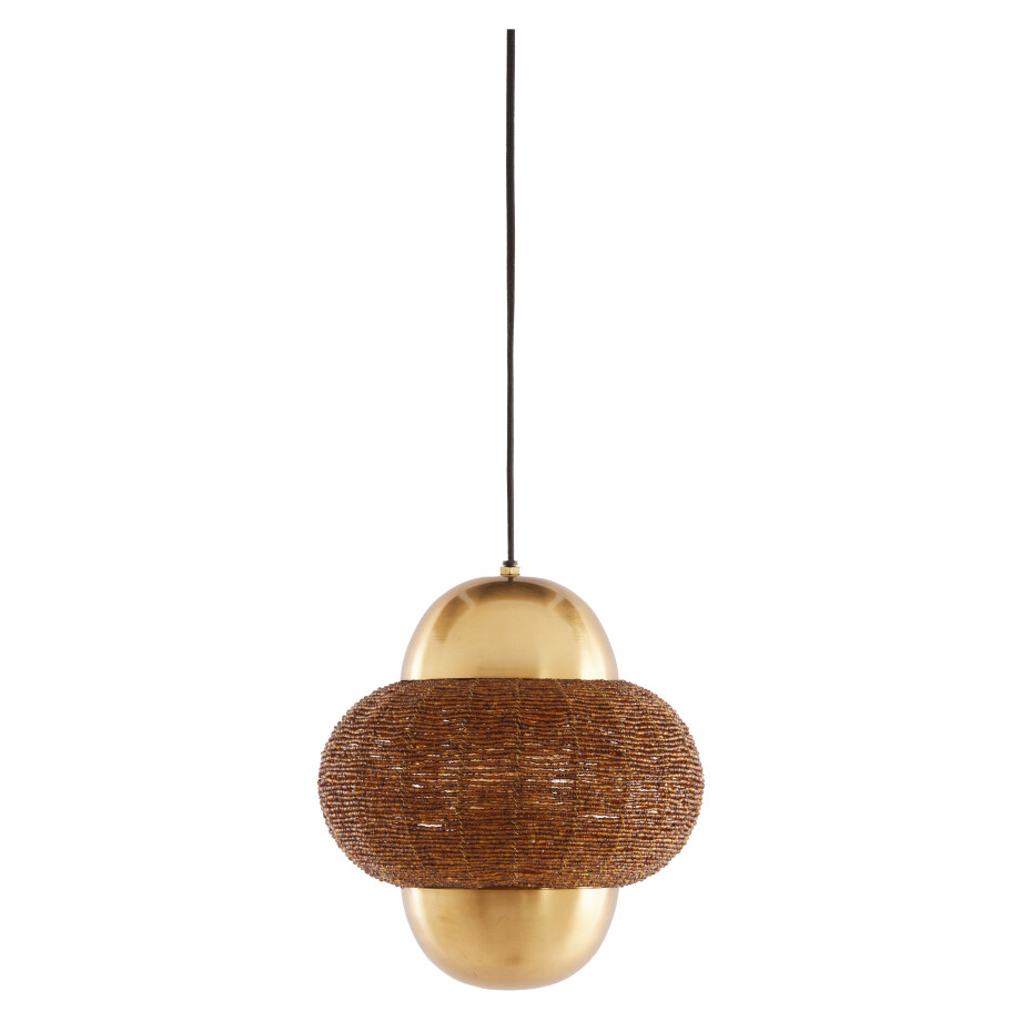 Light & Living Hanglamp 'Cetara' Kralen, 26cm, kleur Bruin/Brons Light & Living Hanglamp 'Cetara' Kralen, 26cm, kleur Bruin/Brons afbeelding 1