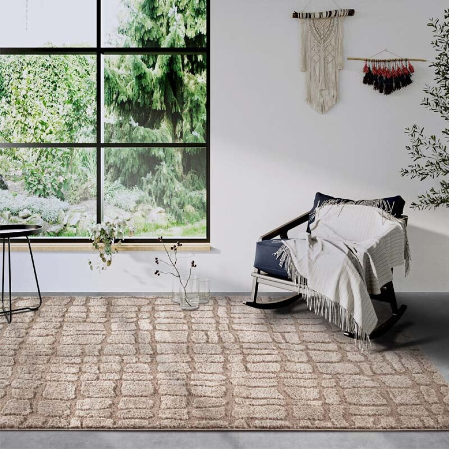 Vloerkleed Artistique Beige 160x235 Cm Hoogpolig Elle Decoration - Dekbed-Discounter.nl afbeelding 1