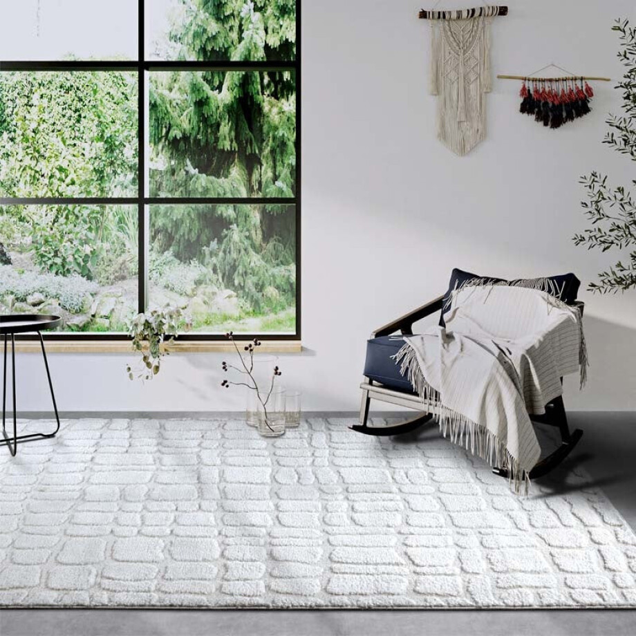 Vloerkleed Artistique Crème Wit 200x280 Cm Hoogpolig Elle Decoration - Dekbed-Discounter.nl afbeelding 1