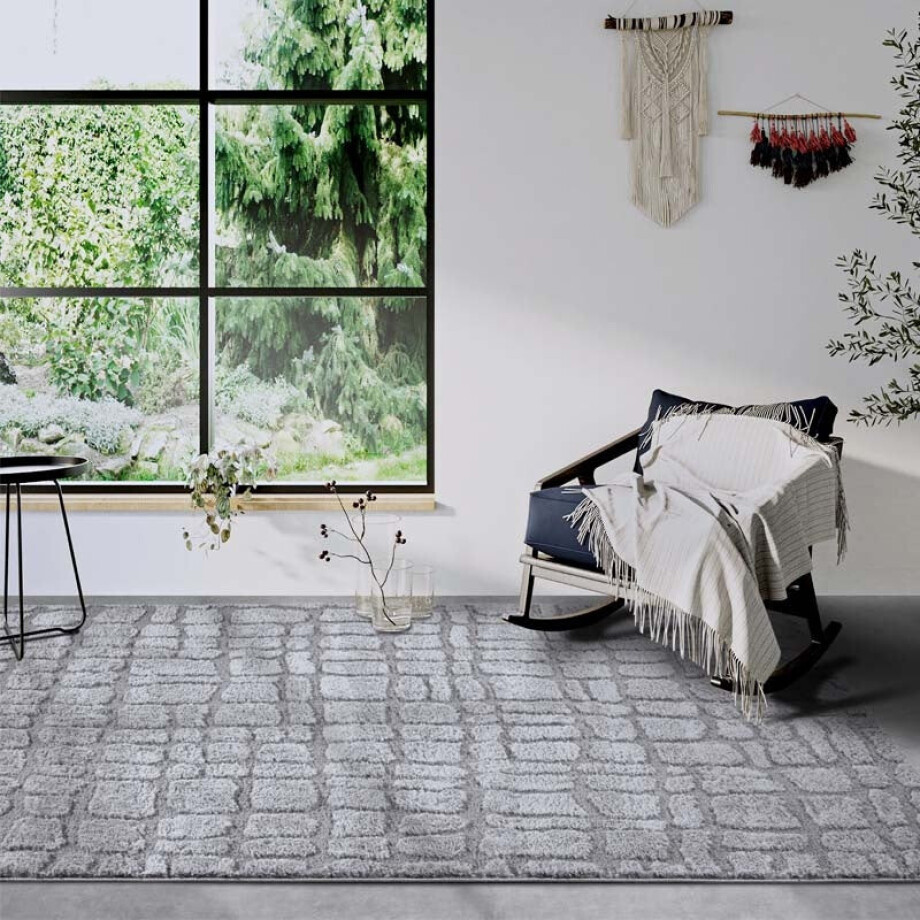 Vloerkleed Artistique Lichtgrijs 200x280 Cm Hoogpolig Elle Decoration - Dekbed-Discounter.nl afbeelding 1